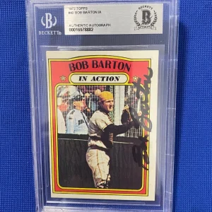 1972 TOPPS BOB BARTON IN ACTION SIGNED AUTOGRAPHED AUTO CARD #40 BECKETT AUTH