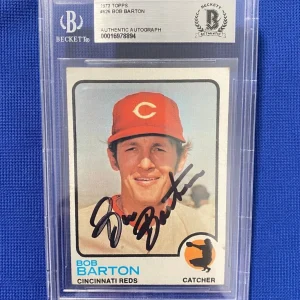 1973 TOPPS BOB BARTON REDS SIGNED AUTOGRAPHED AUTO CARD #626 BECKETT AUTH