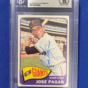1965 TOPPS JOSE PAGAN GIANTS SIGNED AUTOGRAPHED AUTO CARD #575 BECKETT AUTH