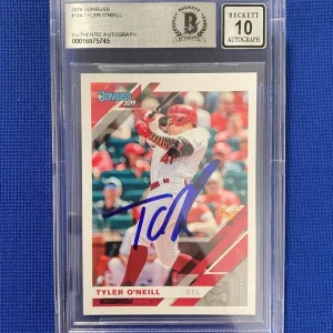 2019 DONRUSS TYLER O'NEILL CARDINALS SIGNED AUTOGRAPH CARD #134 BECKETT 10 AUTO