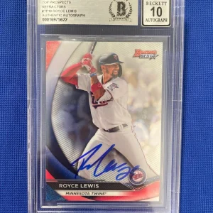 2020 BOWMANS BEST ROYCE LEWIS TOP PROSPECTS REFRACTOR CARD #TP10 BECKETT 10 AUTO