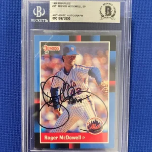 1988 DONRUSS ROGER MCDOWELL METS SIGNED AUTOGRAPHED #651 CARD BECKETT AUTH