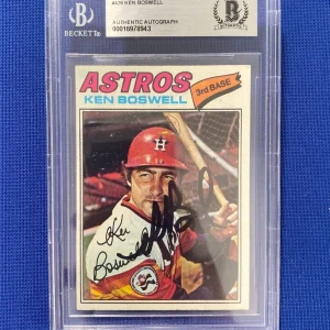 1977 TOPPS KEN BOSWELL ASTROS SIGNED AUTOGRAPHED AUTO #429 CARD BECKETT AUTH