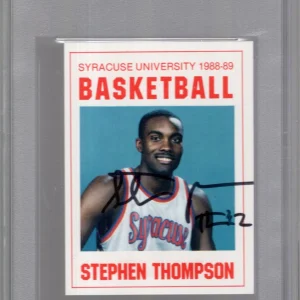STEPHEN THOMPSON HAND SIGNED 1988 SYRACUSE BASKETBALL CARD RARE PSA SLABBED