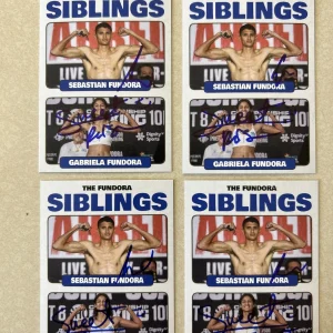 SEBASTIAN & GABRIELA FUNDORA SIGNED AUTOGRAPH TRADING CARD COA BOXING CHAMPS