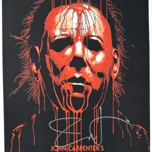 Jamie Lee Curtis & John Carpenter Halloween Signed Autograph 12x18 Poster BAS