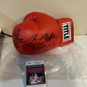 NICO ALI WALSH FLAVOR FLAV SIGNED AUTOGRAPH BOXING GLOVE TITLE JSA COA FAMILY