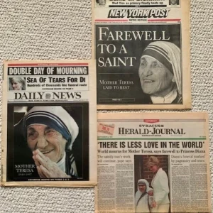 MOTHER TERESA DIES LOT OF 3 DIFFERENT NEW YORK NEWSPAPERS FROM 1997 RARE