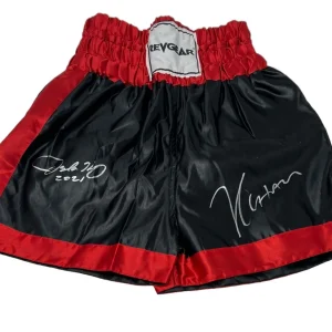 Julio Cesar Chavez & Oscar De La Hoya Signed Boxing Trunks Autograph Beckett COA