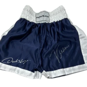 Julio Cesar Chavez & Oscar De La Hoya Signed Boxing Trunks Autograph Beckett COA