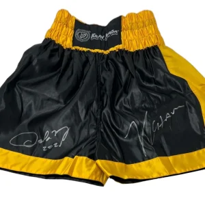 Julio Cesar Chavez & Oscar De La Hoya Signed Boxing Trunks Autograph Beckett COA