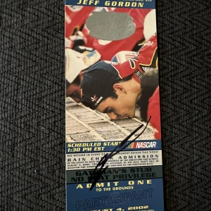 2001 Brickyard 400 Winner Jeff Gordon Signed Ticket Stub 2002 Race NASCAR