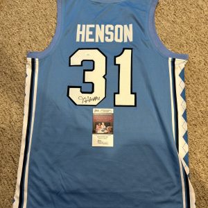 NORTH CAROLINA TAR HEELS- JOHN HENSON SIGNED AUTOGRAPH JERSEY JSA COA BASKETBALL