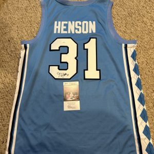 NORTH CAROLINA TAR HEELS- JOHN HENSON SIGNED AUTOGRAPH JERSEY JSA COA BASKETBALL