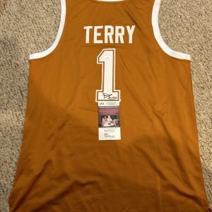 TEXAS LONGHORNS- COACH RODNEY TERRY SIGNED AUTOGRAPH JERSEY JSA COA BASKETBALL