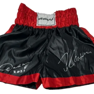 Julio Cesar Chavez & Oscar De La Hoya Signed Boxing Trunks Autograph Beckett COA