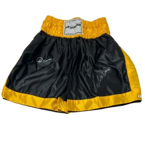 Julio Cesar Chavez & Oscar De La Hoya Signed Boxing Trunks Autograph Beckett COA