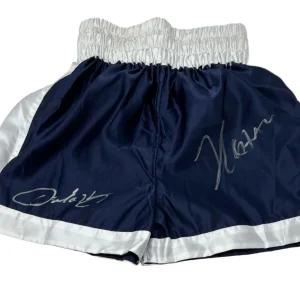 Julio Cesar Chavez & Oscar De La Hoya Signed Boxing Trunks Autograph Beckett COA