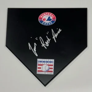 TIM ROCK RAINES SIGNED BLACK HOME PLATE PLAQUE MONTREAL EXPOS