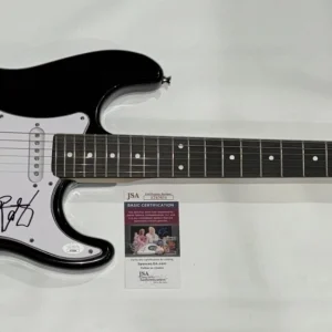 ALDO NOVA SIGNED BLACK ELECTRIC GUITAR FANTASY ROCK LEGEND JSA COA