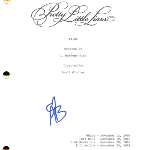 Ashley Benson Signed Autograph Pretty Little Liars Full Pilot Script Hanna Marin