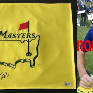 WILL ZALATORIS SIGNED UNDATED MASTERS PIN FLAG w/EXACT VIDEO PROOF & BECKETT COA