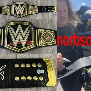 CHRIS JERICHO SIGNED WWE CHAMPIONSHIP LEATHER BELT EXACT VIDEO PROOF BECKETT COA