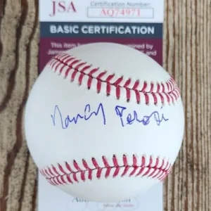 Nancy Pelosi Signed OMLB Baseball w/ JSA COA #AQ74971 Fmr Speaker of the House