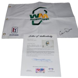 CAMERON CAM DAVIS signed (PHOENIX OPEN) WASTE MANAGEMENT Golf pin flag PSA/DNA