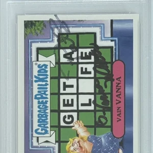 2016 TOPPS GPK VANNA WHITE PAT SAJAK WHEEL OF FORTUNE DUAL SIGNED PSA DNA COA