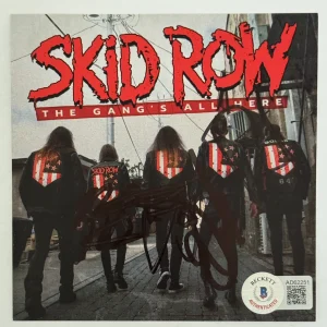 4X BAND SIGNED Skid Row Gangs All Here Autographed CD Art Insert BAS Beckett COA