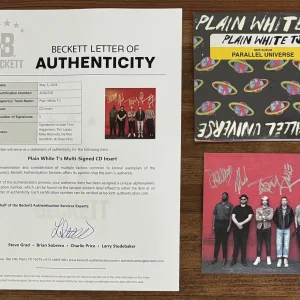 BAND SIGNED Plain White T’s Parallel Universe Autographed CD BAS Beckett COA