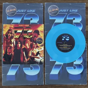 Def Leppard JUST LIKE 73 EXCLUSIVE BLUE VINYL 7 SINGLE & SIGNED INSERT ~ PRESALE