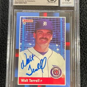 Walt Terrell Signed 1989 Donruss Card #91 Beckett Auto Grade 10 Detroit Tigers
