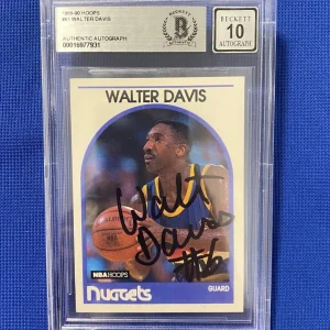 1989-90 HOOPS WALTER DAVIS NUGGETS SIGNED AUTO AUTOGRAPHED CARD #61 BECKETT