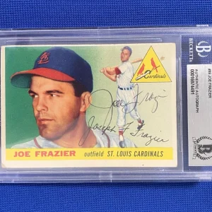 1955 TOPPS JOE FRAZIER CARDINALS SIGNED AUTOGRAPHED AUTO CARD #89 BECKETT AUTH