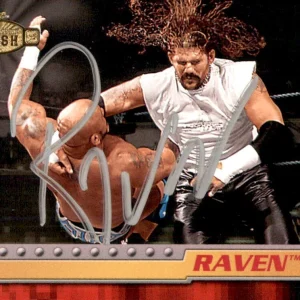 Raven Signed 2001 Fleer WWF Clash Card #17 WWE