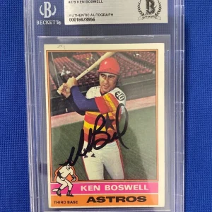 1976 TOPPS KEN BOSWELL ASTROS SIGNED AUTOGRAPHED AUTO #379 CARD BECKETT AUTH