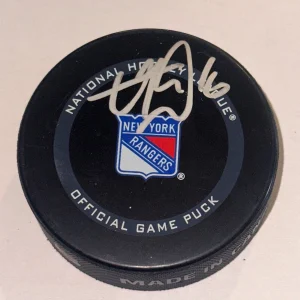 VINCENT TROCHECK Signed NY RANGERS Official GAME Puck Beckett (BAS)