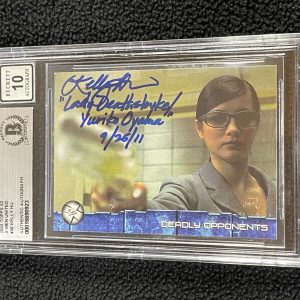 Kelly Hu Signed 2003 Topps X-Men 2 Lady Deathstrike Card #30 Beckett Auto 10