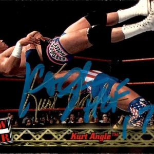 Kurt Angle Signed 2001 Fleer Raw Is War WWF Card #30 WWE
