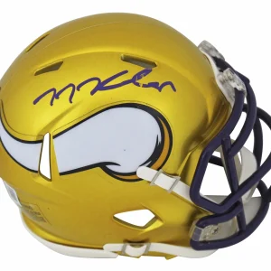 Vikings T.J. Hockenson Authentic Signed Alternate Flash Speed Mini Helmet BAS