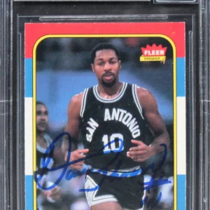 Spurs David Greenwood Authentic Signed 1986 Fleer #41 Card Auto 10! BAS Slabbed