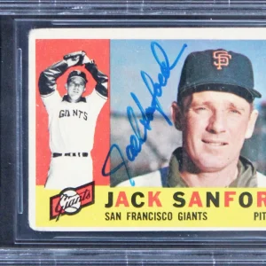 Giants Jack Sanford Authentic Signed 1960 Topps #165 Card BAS Slabbed