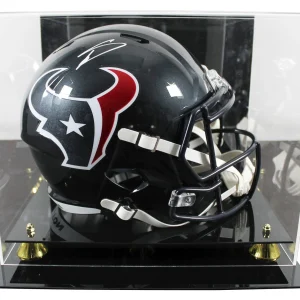 Texans Stefon Diggs Signed Full Size Speed Rep Helmet W/ Case BAS Witnessed