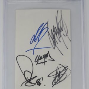 SLAYER Signed Autograph Auto 4x6 Index Card Cut by All 5 Slab BAS JSA