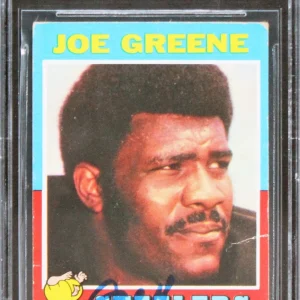Steelers Joe Greene "HOF 87" Signed 1971 Topps #245 RC Card Auto 10 BAS Slab 5