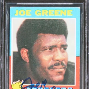 Steelers Joe Greene "HOF 87" Signed 1971 Topps #245 RC Card Auto 10 BAS Slab 3