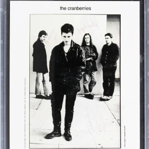 The Cranberries (4) O'Riordan, Lawler, Hogan & Hogan Signed 8x10 Photo PSA Slab