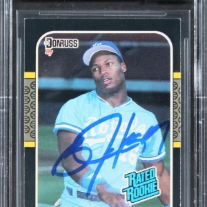 Royals Bo Jackson Signed 1987 Donruss #35 Rated Rookie Card Auto 10! BAS Slabbed